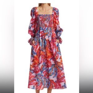 Farm rio banana puff sleeve maxi dress